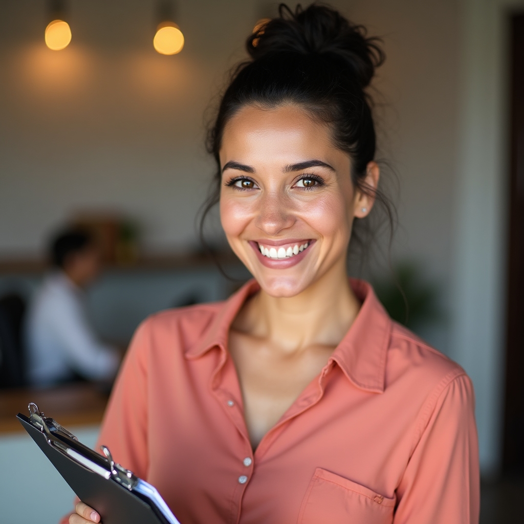 Program coordinator smiling in professional setting